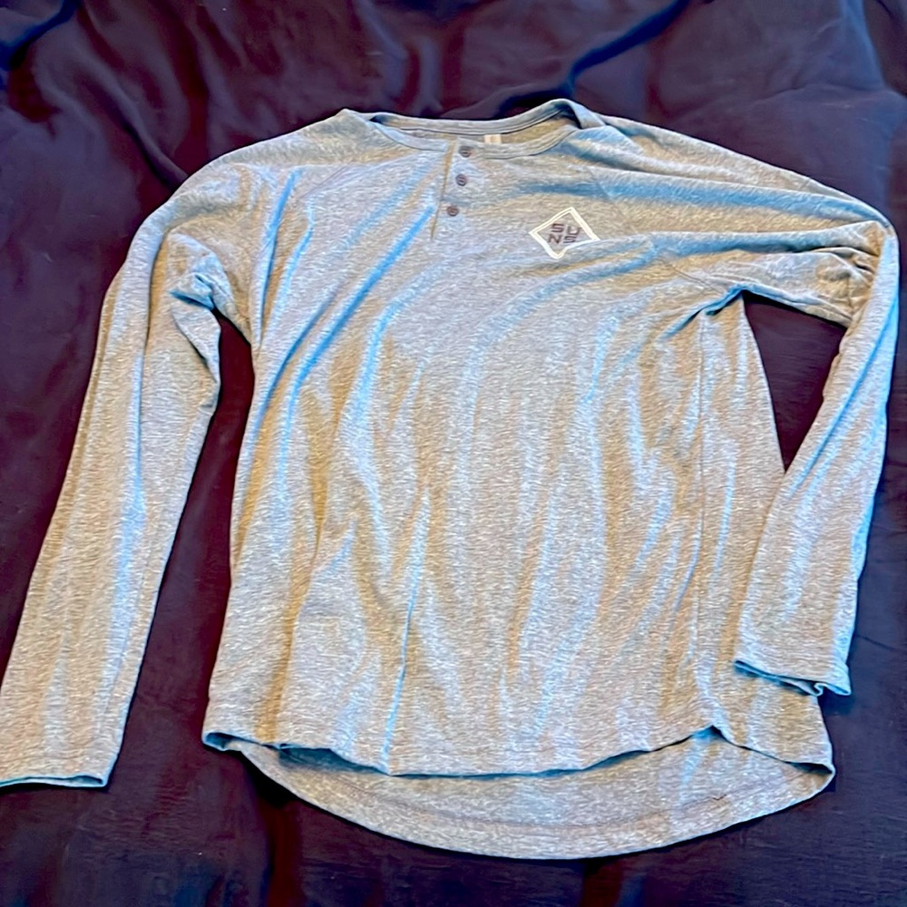 Men’s Henley next level high quality cotton long sleeve shirt suns logo